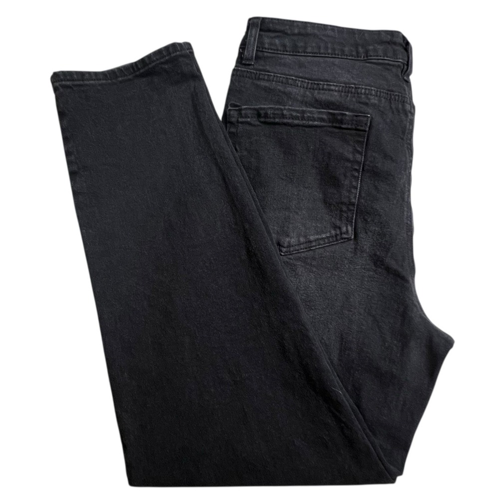 OAT New York Womens 12/31 Faded Black High Rise Straight Leg Jeans